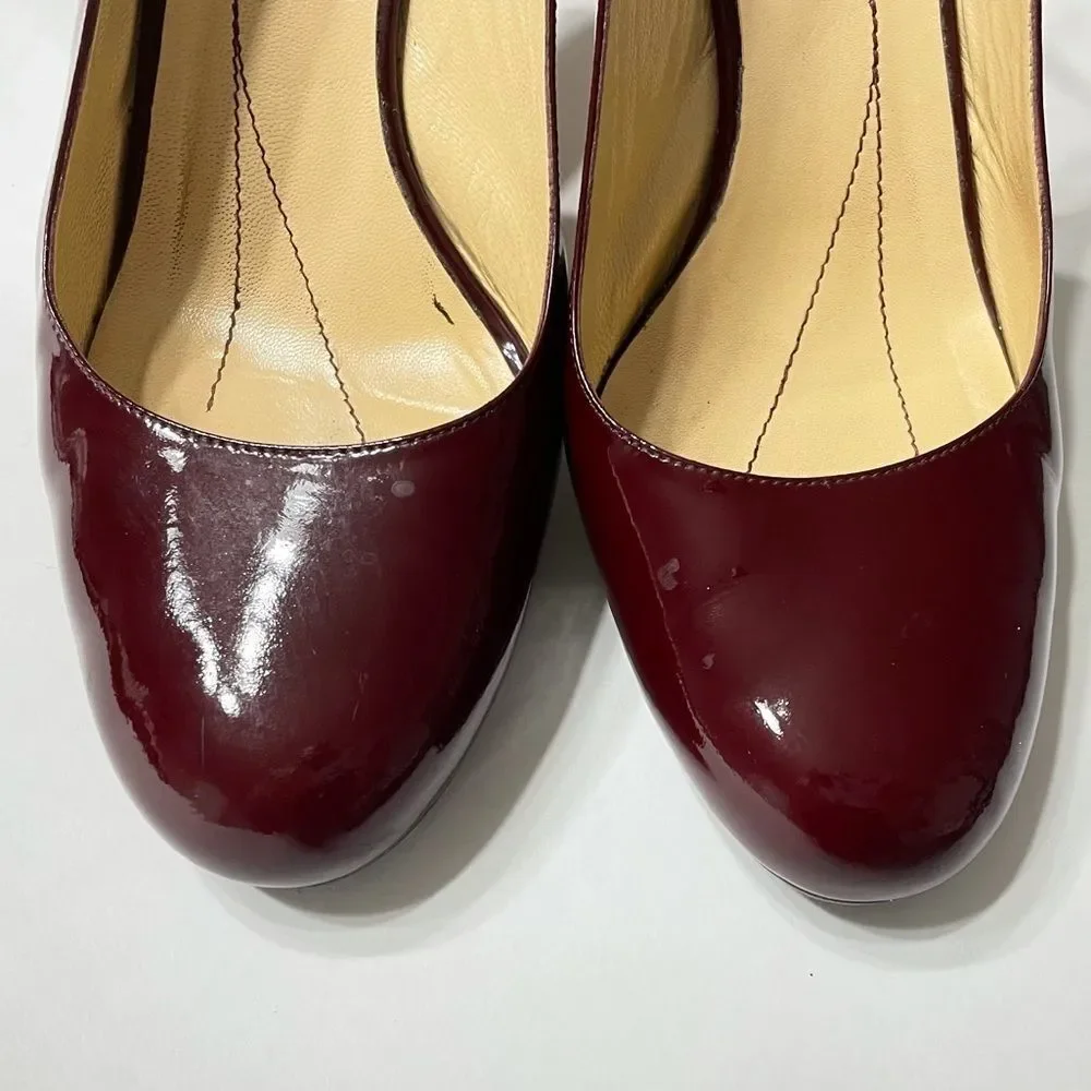 Kate Spade Maroon Patent Leather‎ Slingback Heels